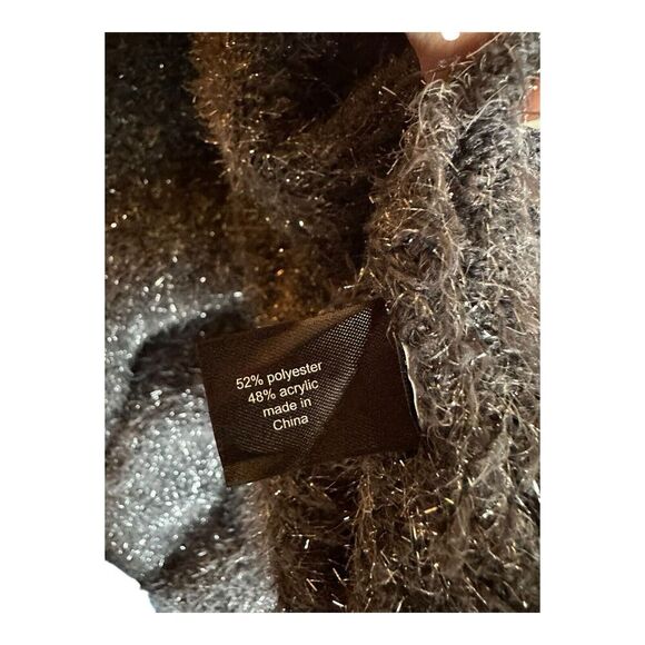 LANE BRYANT Long Sleeve Open Eye Lash Grey/Silver Sweater Cardigan Size 22/24 - Picture 8 of 9